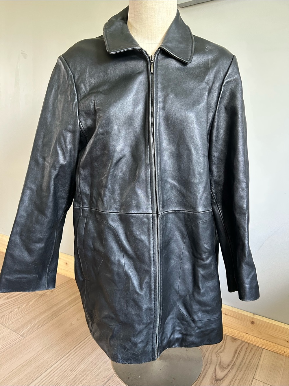 Liz Claiborne Black Leather Coat